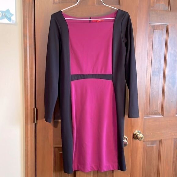 Narciso Rodriguez Mulberry & Black Designer block print dress Size L color block - Picture 5 of 16